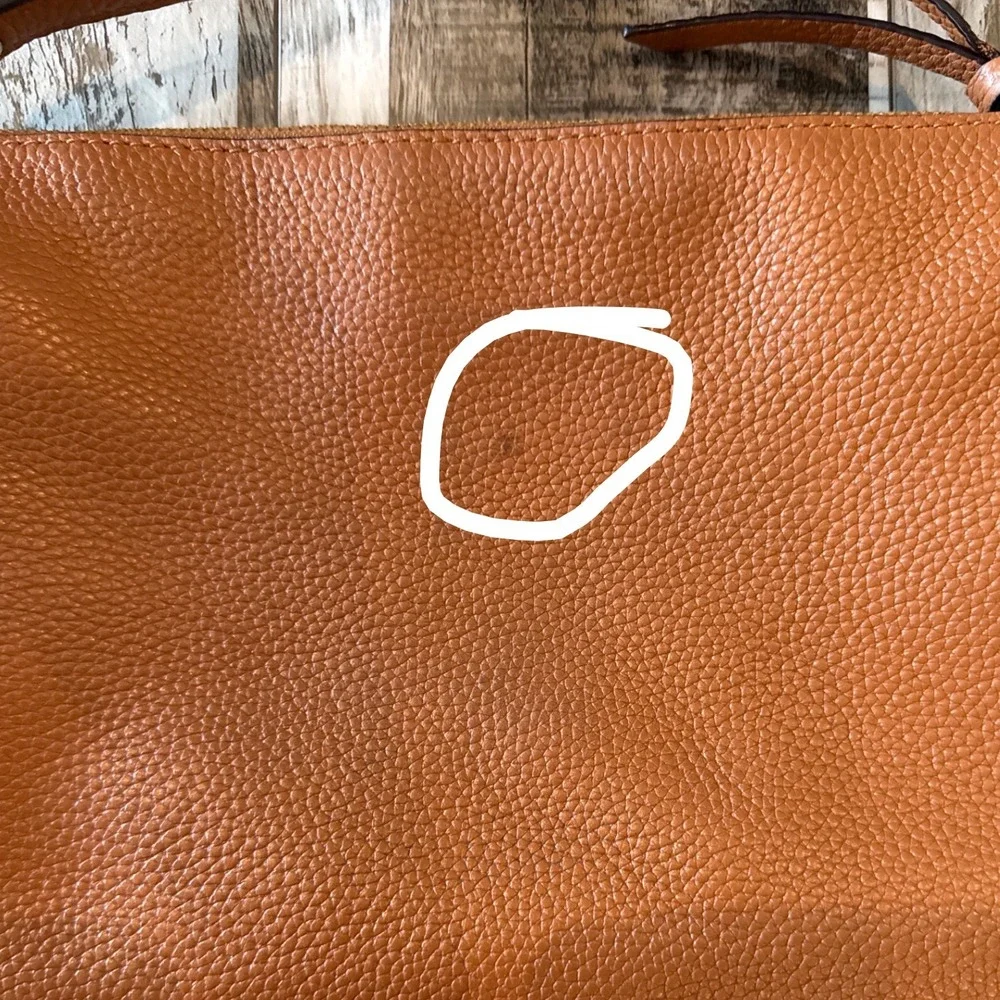 Kate Spade Brown Pebbled Leather Crossbody Bag Adjustable Strap Minimalist Purse